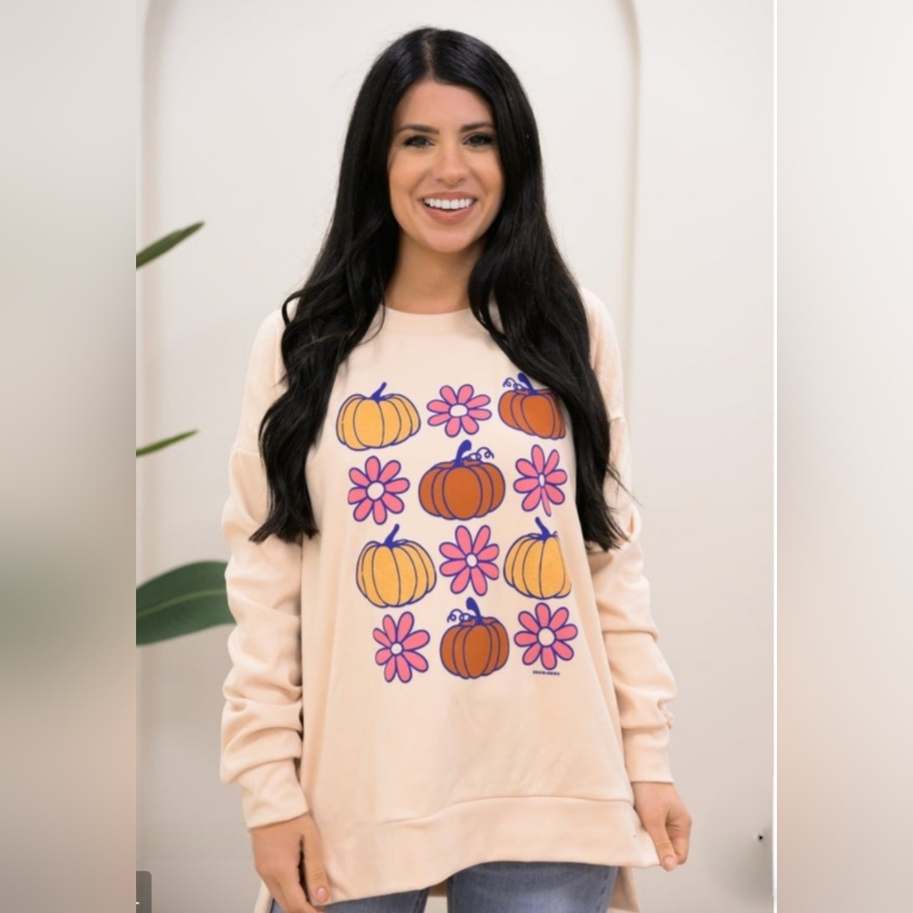Grace & Emma Fall Soft Graphic Sweatshirt, NIP